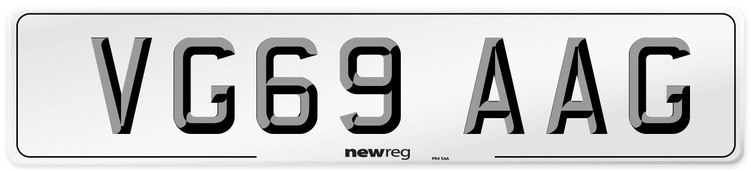 VG69 AAG Number Plate from New Reg